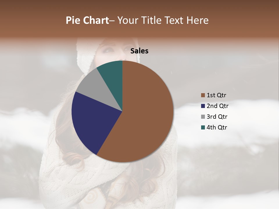 Girl Outdoors In Winter PowerPoint Template