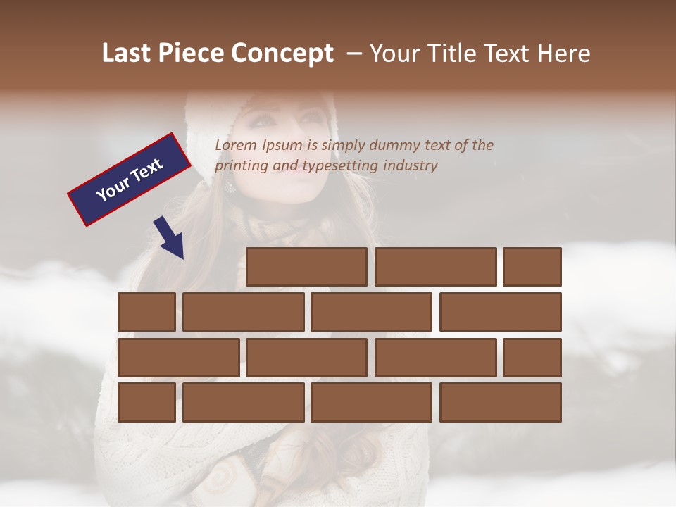 Girl Outdoors In Winter PowerPoint Template