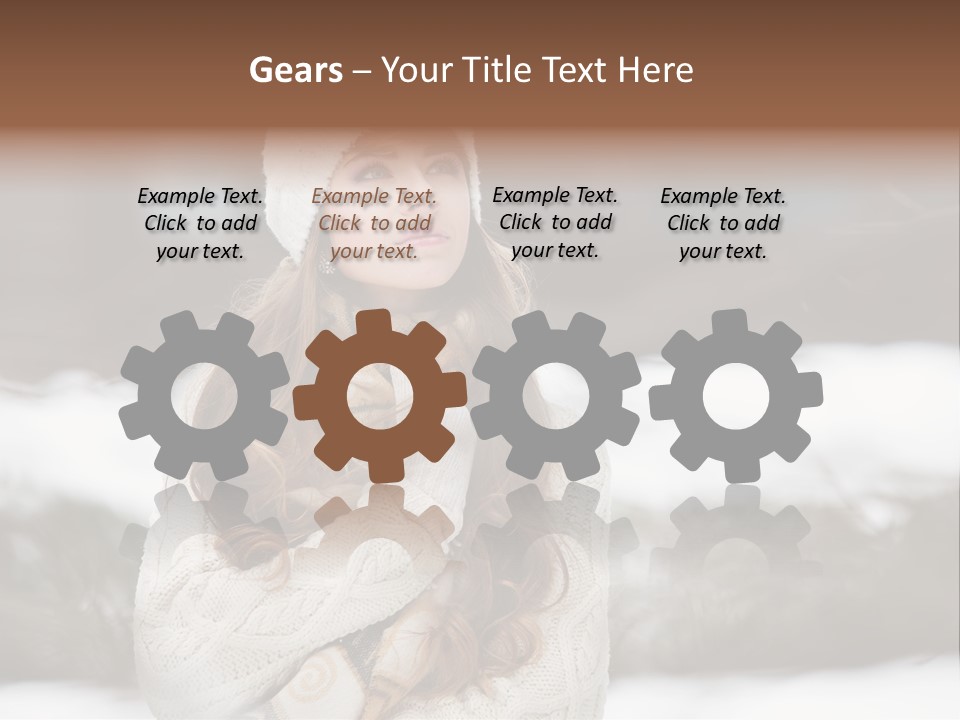 Girl Outdoors In Winter PowerPoint Template