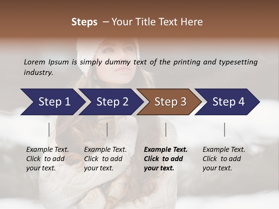 Girl Outdoors In Winter PowerPoint Template