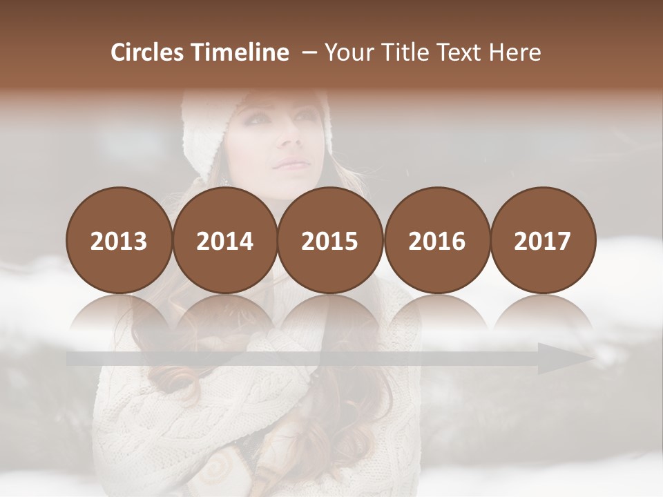 Girl Outdoors In Winter PowerPoint Template