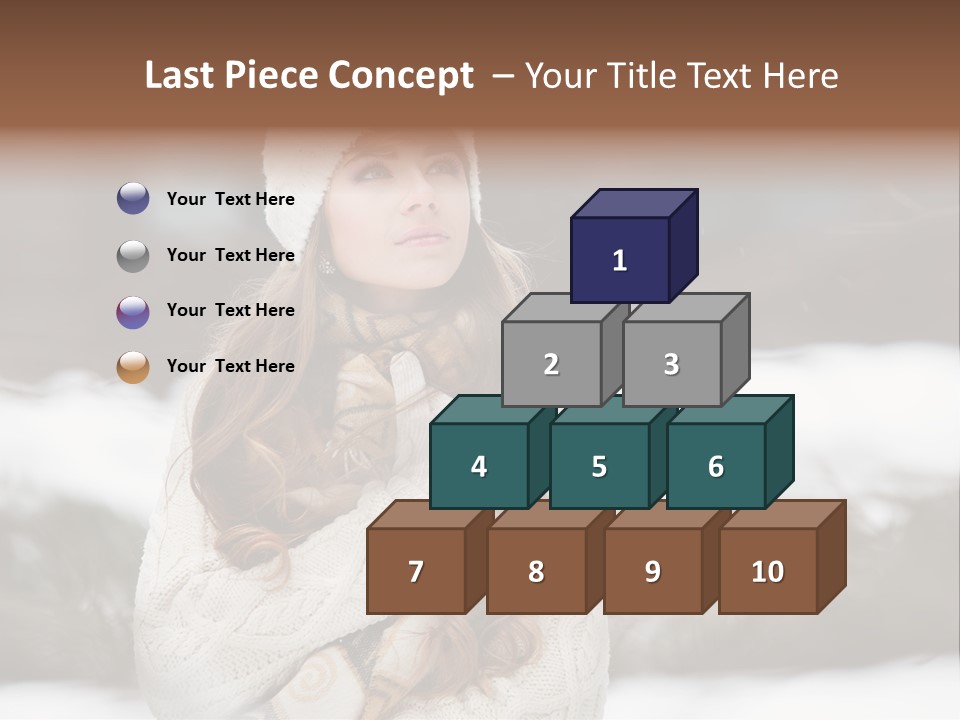Girl Outdoors In Winter PowerPoint Template