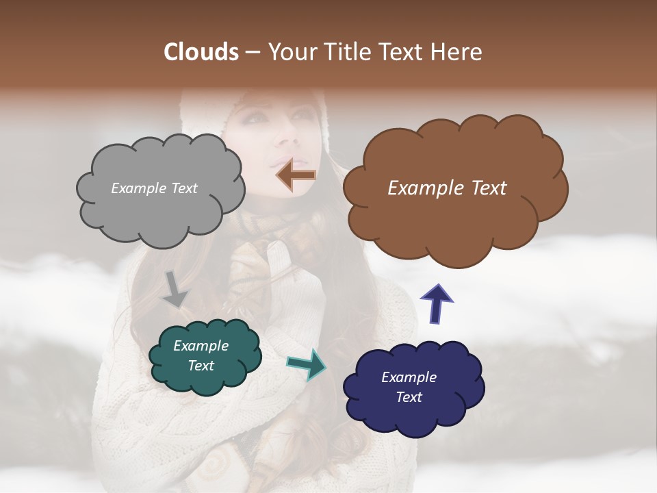 Girl Outdoors In Winter PowerPoint Template
