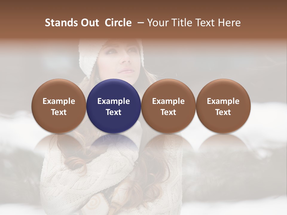 Girl Outdoors In Winter PowerPoint Template