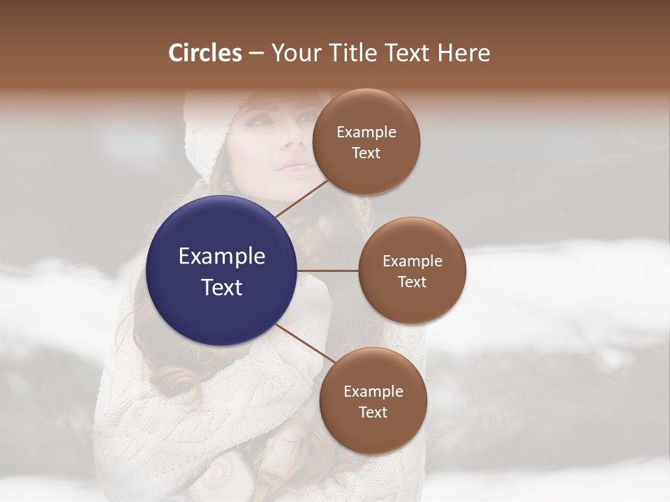 Girl Outdoors In Winter PowerPoint Template