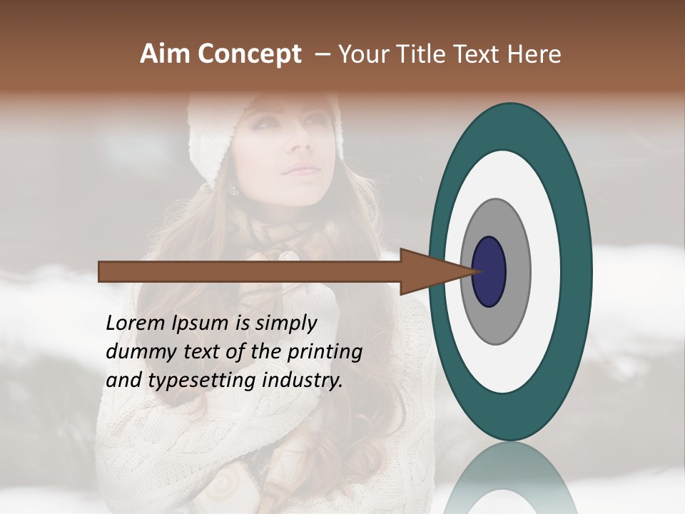 Girl Outdoors In Winter PowerPoint Template