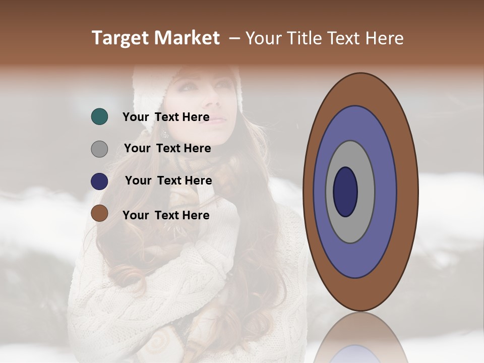 Girl Outdoors In Winter PowerPoint Template