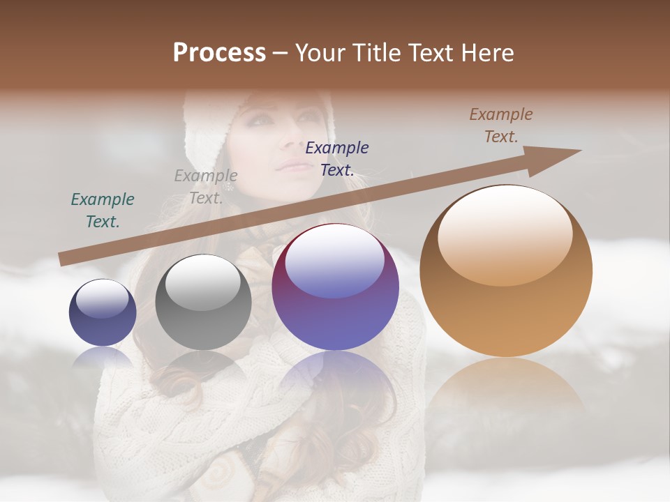 Girl Outdoors In Winter PowerPoint Template