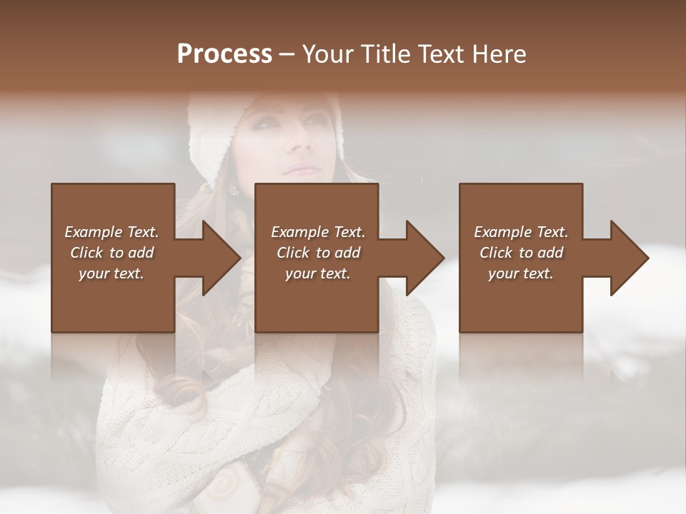 Girl Outdoors In Winter PowerPoint Template