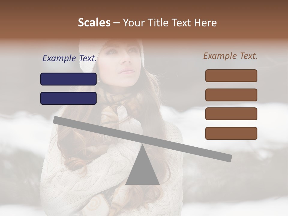 Girl Outdoors In Winter PowerPoint Template