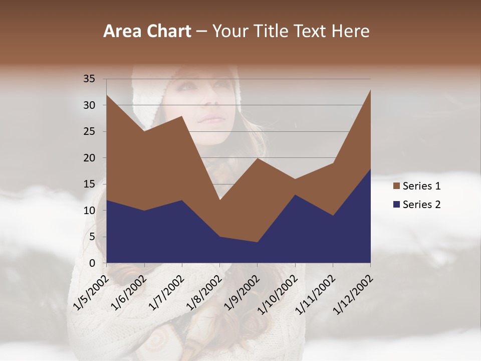 Girl Outdoors In Winter PowerPoint Template
