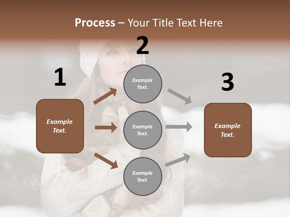 Girl Outdoors In Winter PowerPoint Template