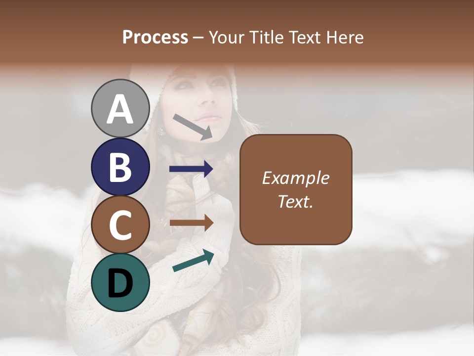 Girl Outdoors In Winter PowerPoint Template