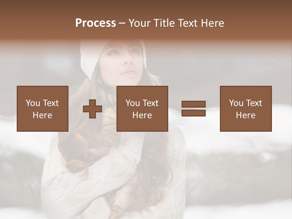 Girl Outdoors In Winter PowerPoint Template