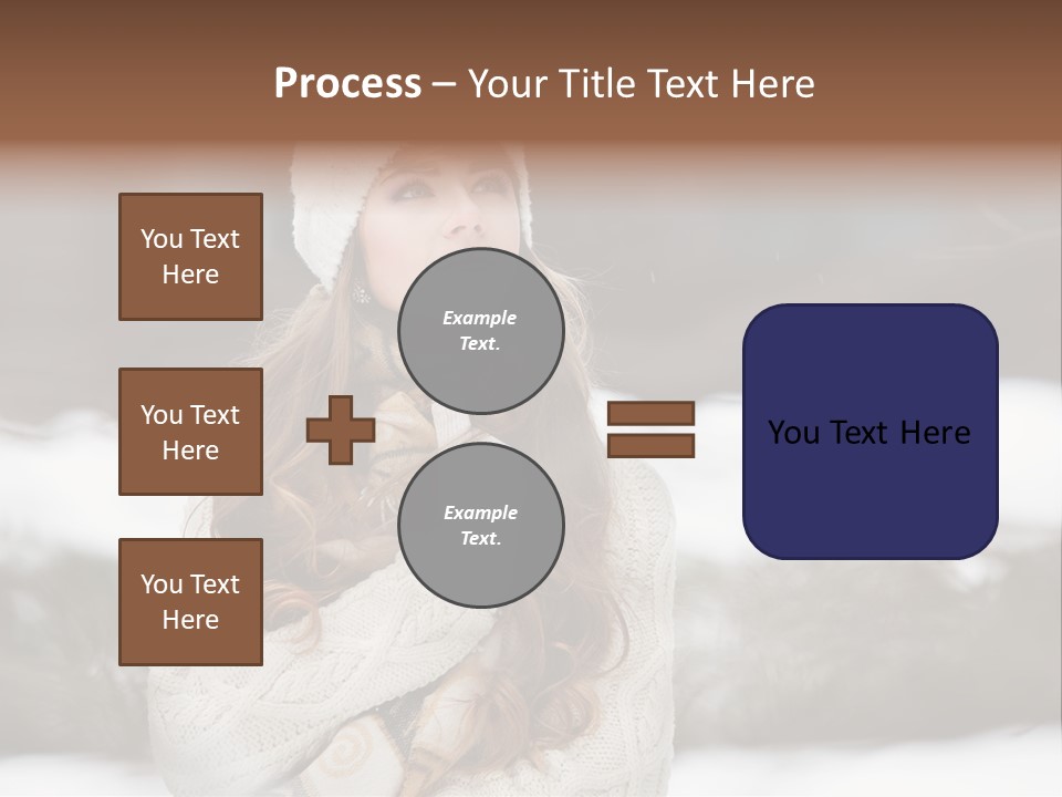 Girl Outdoors In Winter PowerPoint Template