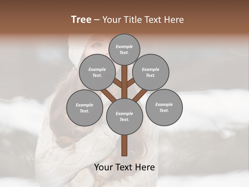 Girl Outdoors In Winter PowerPoint Template