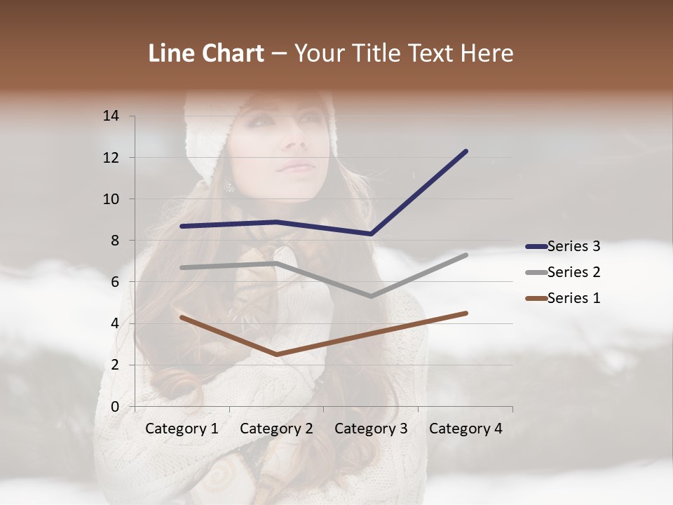 Girl Outdoors In Winter PowerPoint Template
