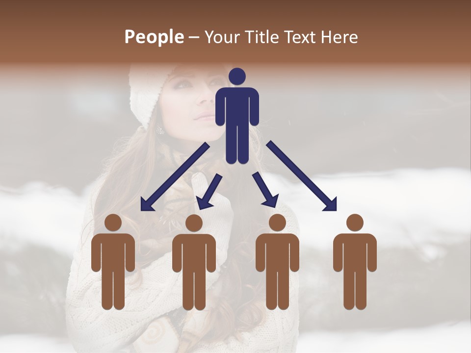 Girl Outdoors In Winter PowerPoint Template