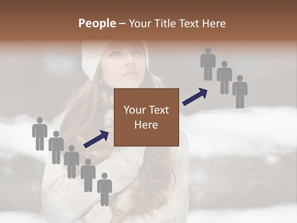 Girl Outdoors In Winter PowerPoint Template