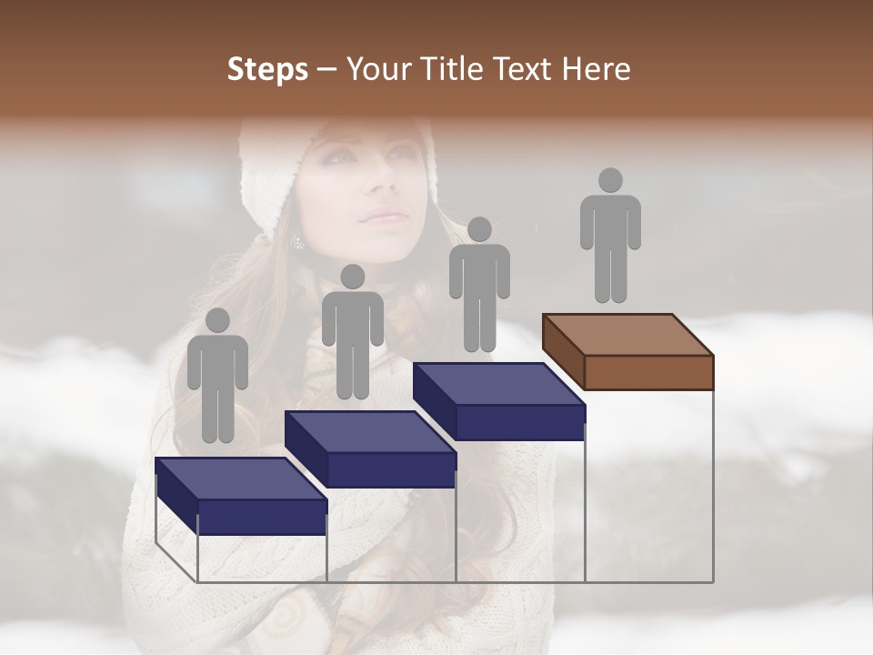 Girl Outdoors In Winter PowerPoint Template