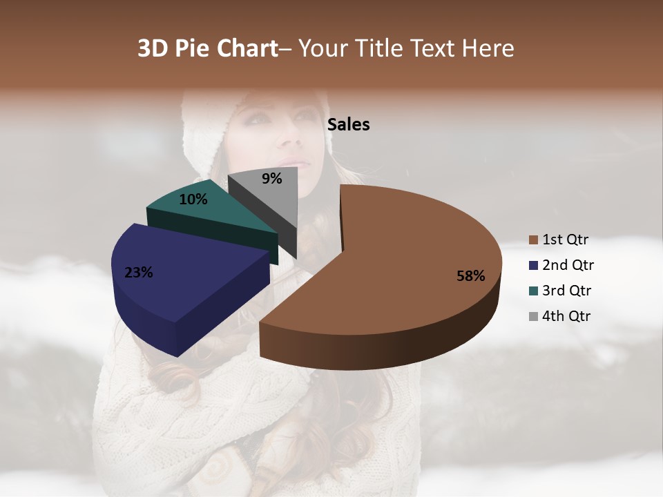 Girl Outdoors In Winter PowerPoint Template