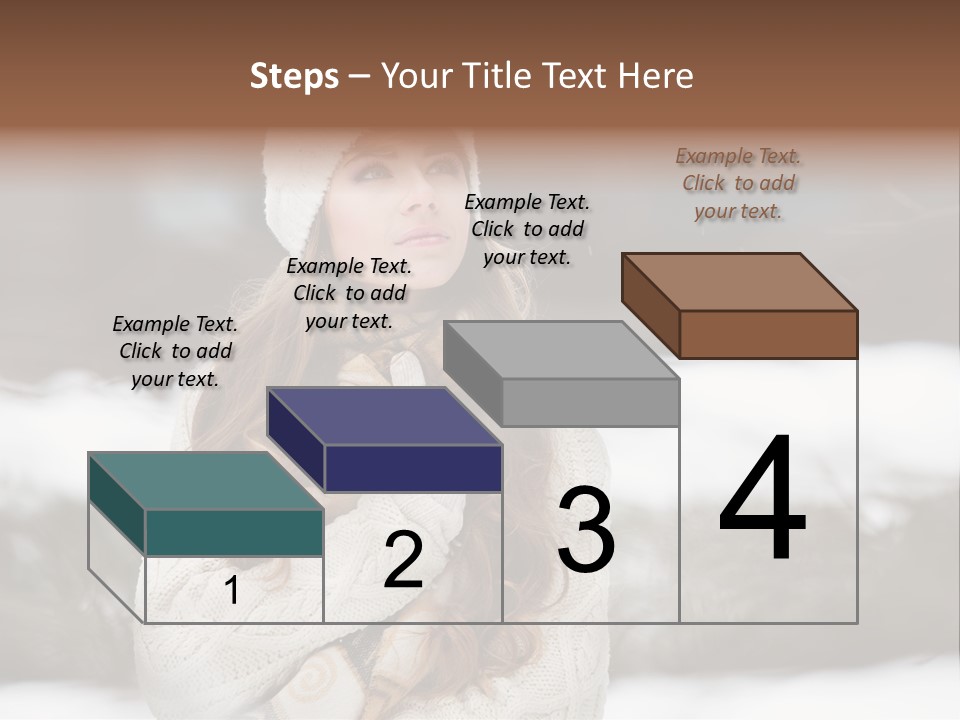 Girl Outdoors In Winter PowerPoint Template