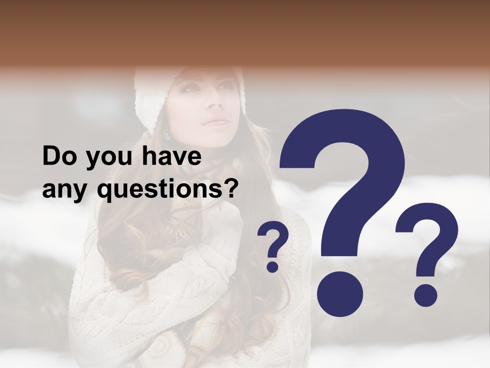 Girl Outdoors In Winter PowerPoint Template