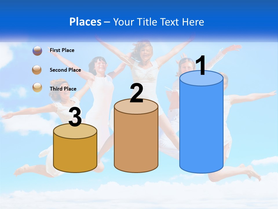 Photo Of Girls Jumping PowerPoint Template