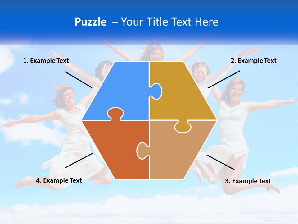 Photo Of Girls Jumping PowerPoint Template