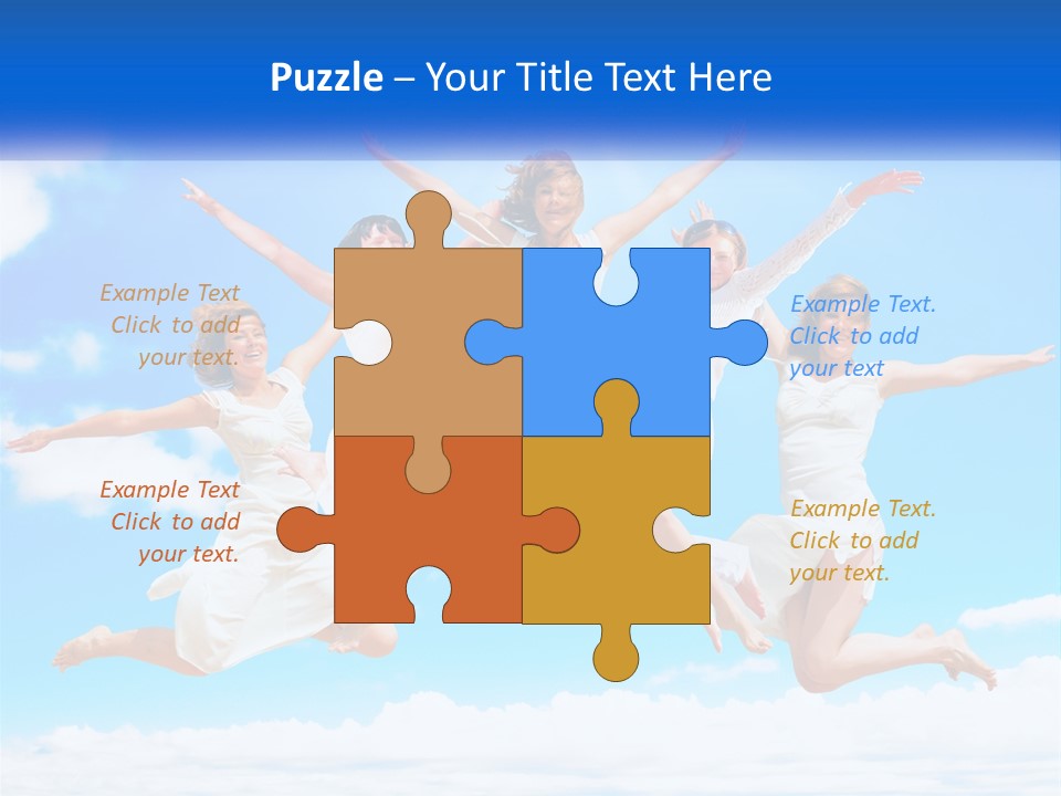 Photo Of Girls Jumping PowerPoint Template