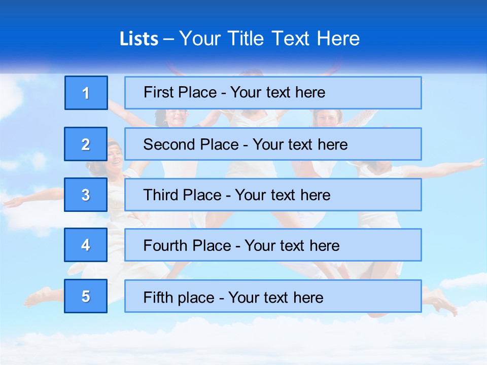 Photo Of Girls Jumping PowerPoint Template