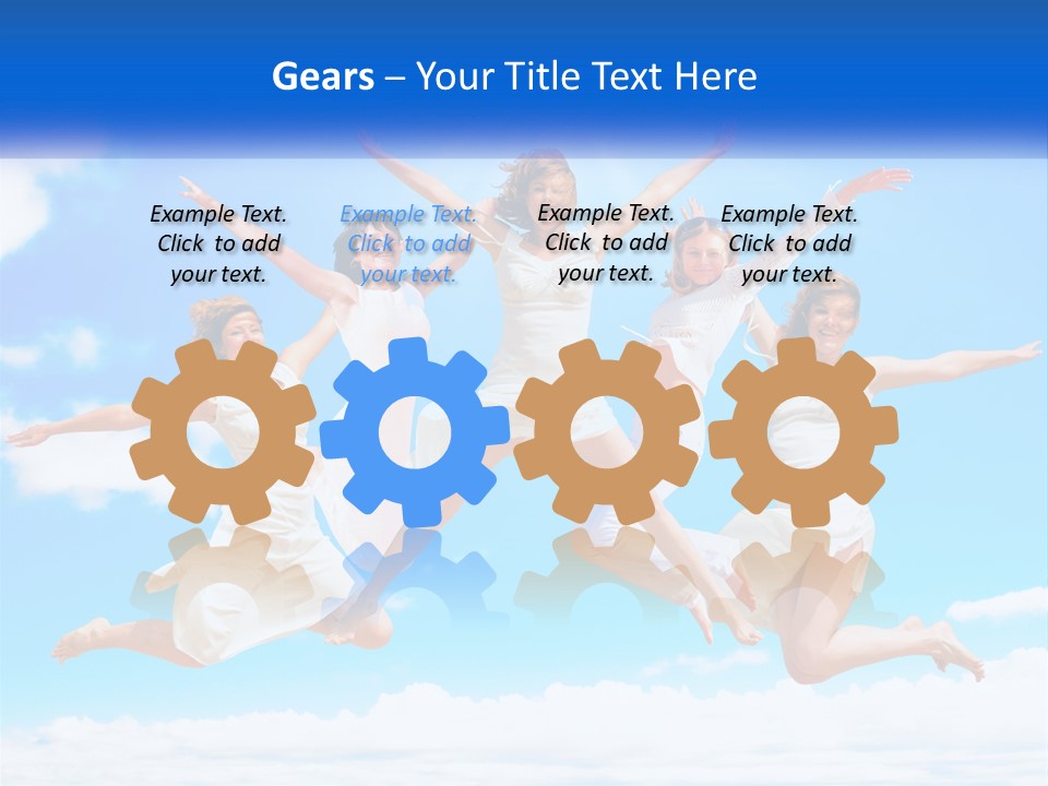 Photo Of Girls Jumping PowerPoint Template