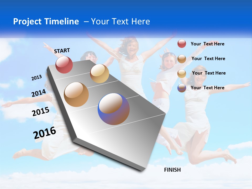 Photo Of Girls Jumping PowerPoint Template