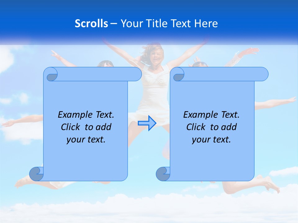 Photo Of Girls Jumping PowerPoint Template