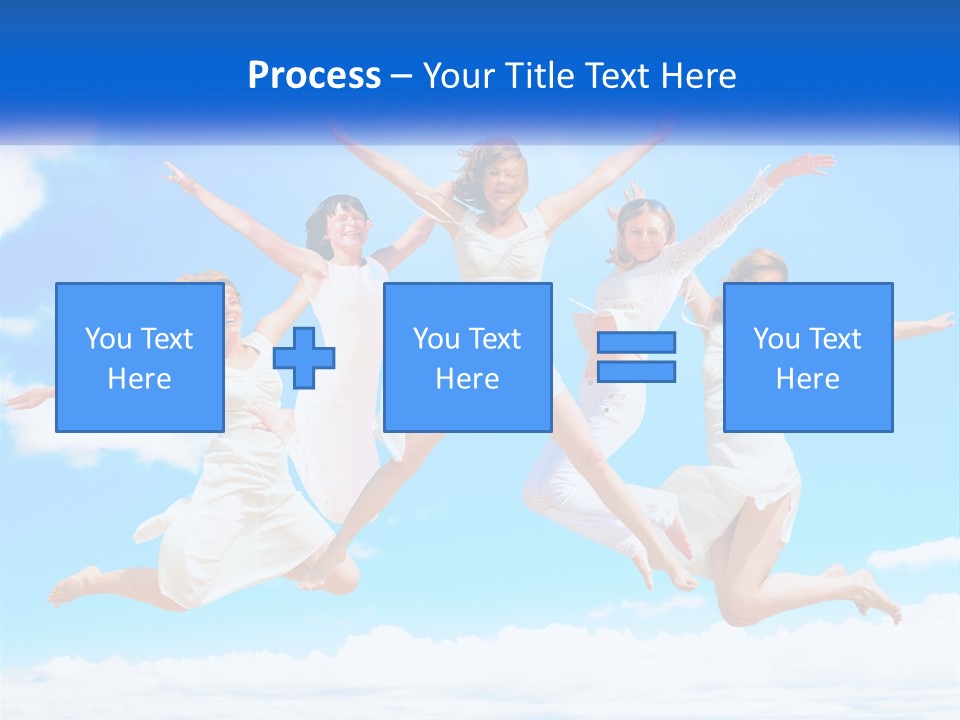 Photo Of Girls Jumping PowerPoint Template