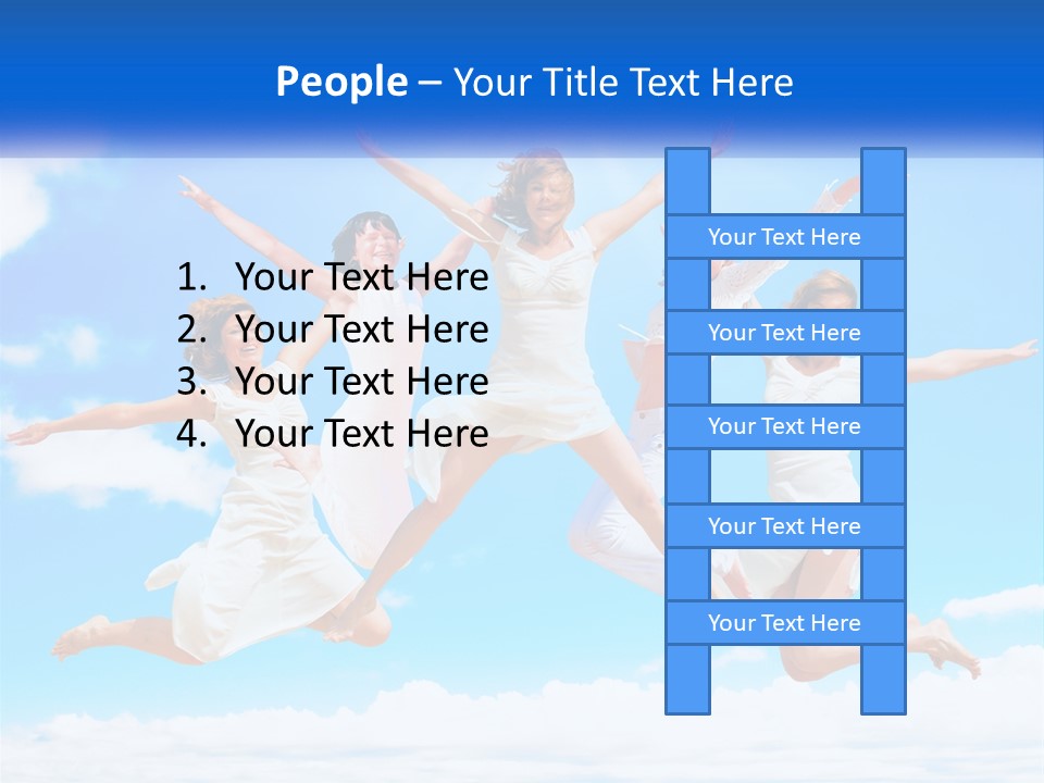 Photo Of Girls Jumping PowerPoint Template
