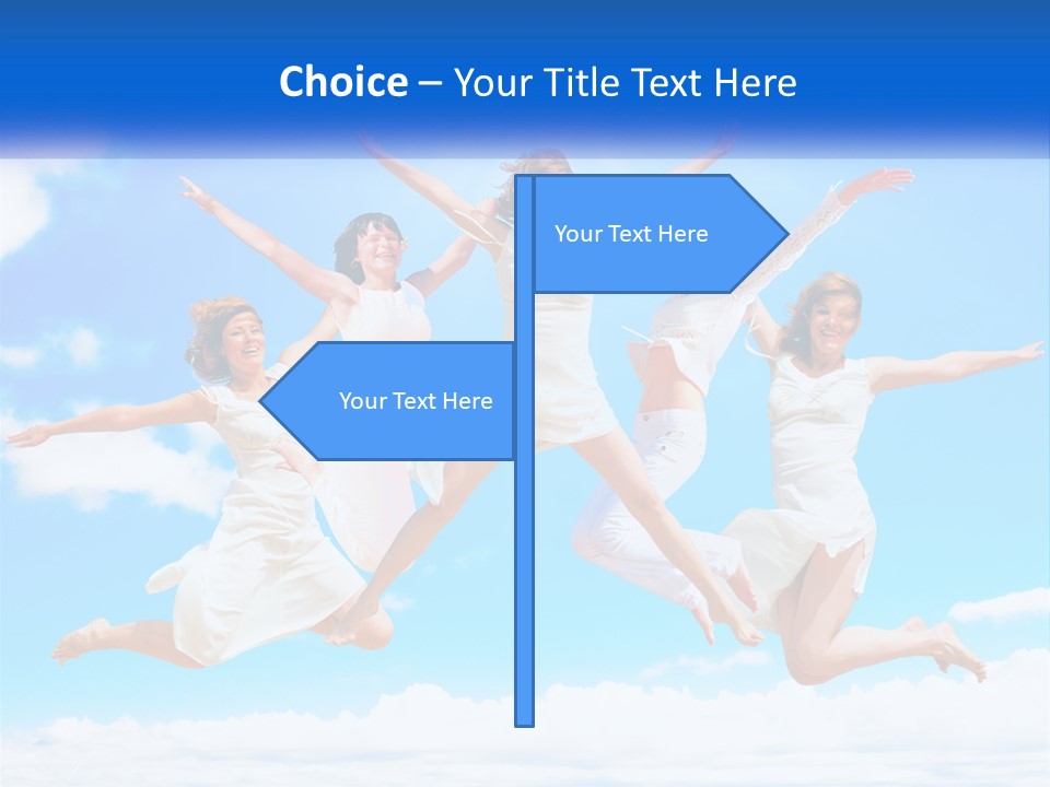 Photo Of Girls Jumping PowerPoint Template