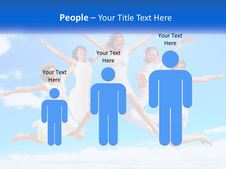 Photo Of Girls Jumping PowerPoint Template