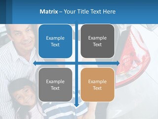 Big Family By The Car PowerPoint Template