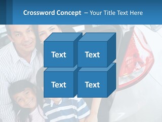 Big Family By The Car PowerPoint Template