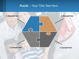 Big Family By The Car PowerPoint Template