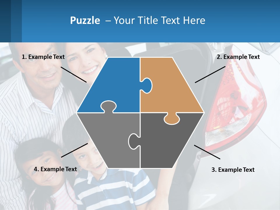 Big Family By The Car PowerPoint Template