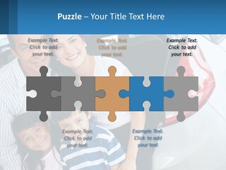 Big Family By The Car PowerPoint Template