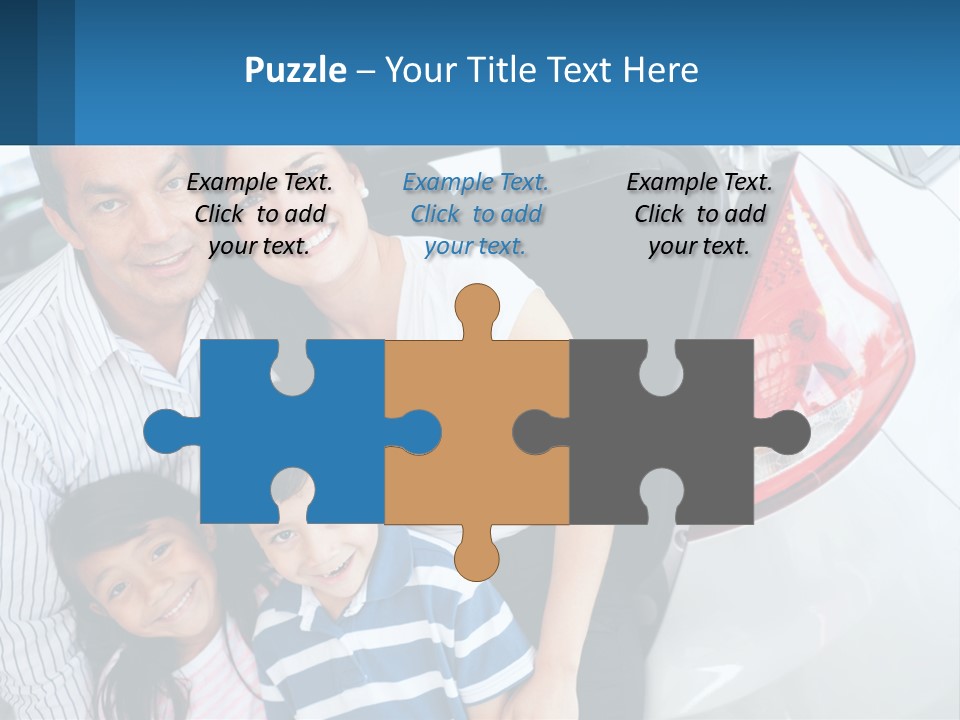 Big Family By The Car PowerPoint Template