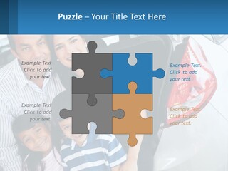 Big Family By The Car PowerPoint Template