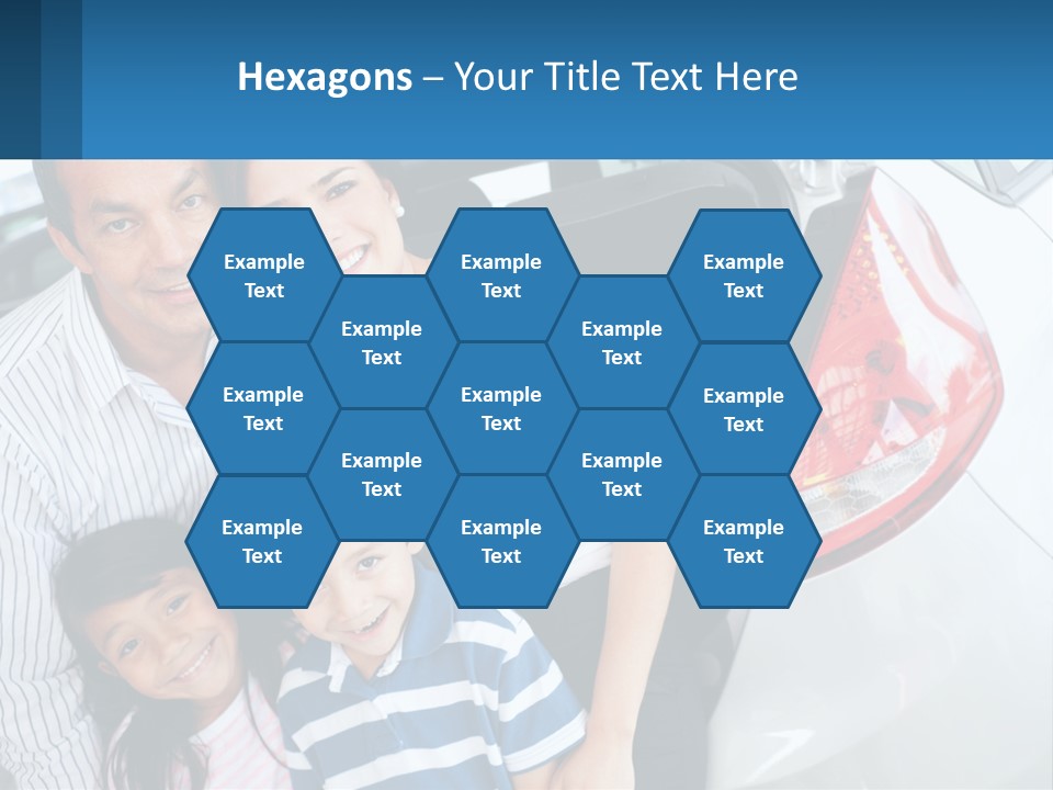 Big Family By The Car PowerPoint Template