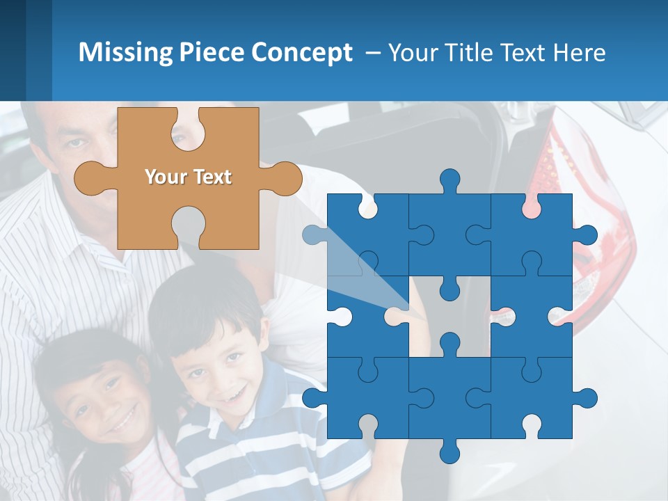 Big Family By The Car PowerPoint Template