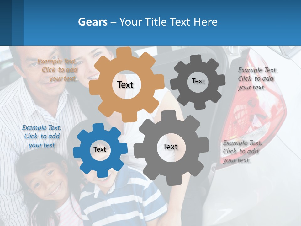 Big Family By The Car PowerPoint Template