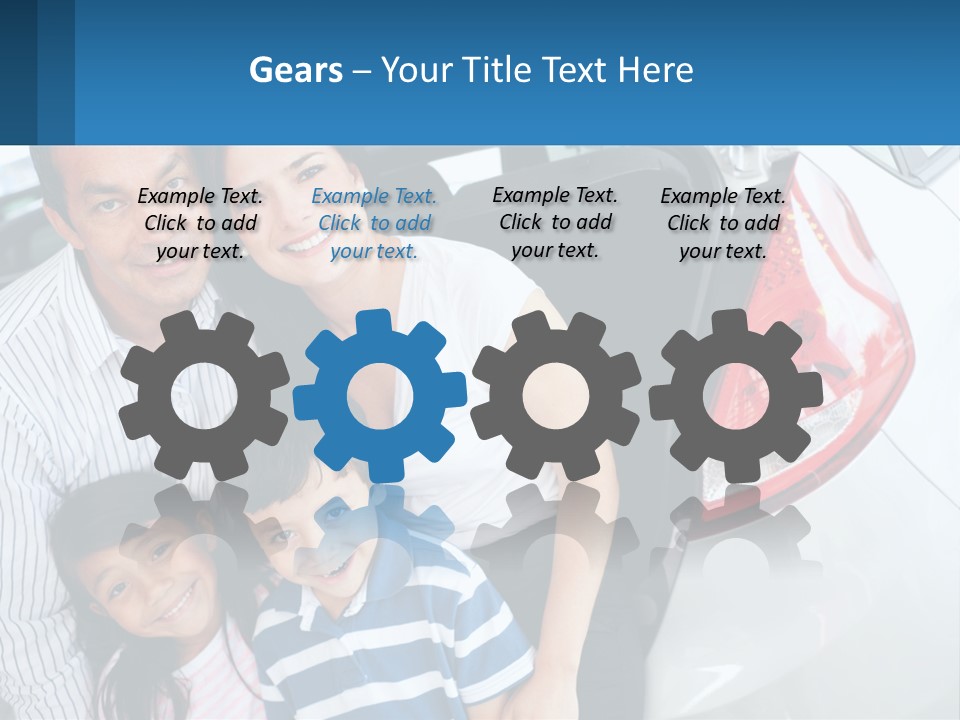 Big Family By The Car PowerPoint Template