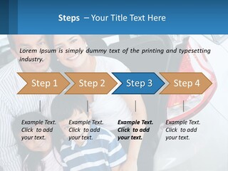 Big Family By The Car PowerPoint Template